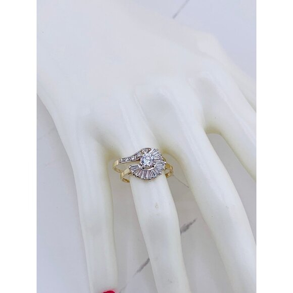 10k Solid Gold ring wedding ring set Size 8 - Set de matrimonio en oro - Picture 7 of 9